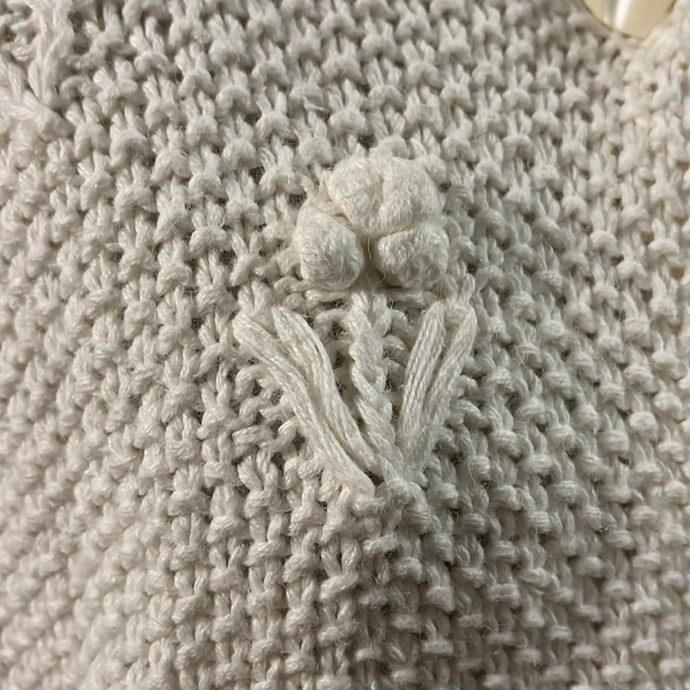 VINTAGE MARISA CHRISTINA HAND KNITTED OVERSIZED CARDIGAN IVORY WHITE SIZE MP - Picture 9 of 14